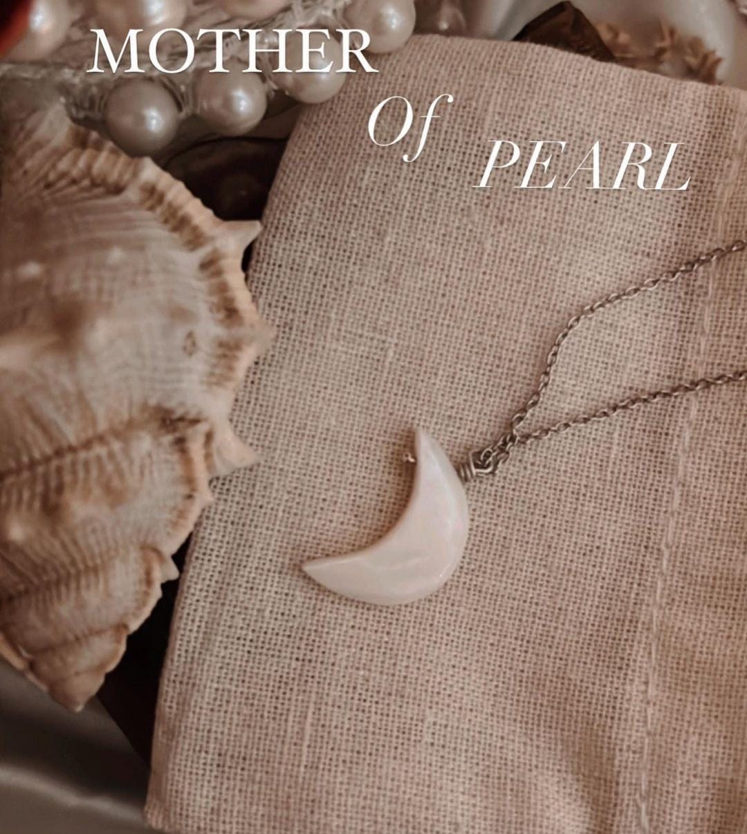 Mother of Pearl Moon Crystal Necklace