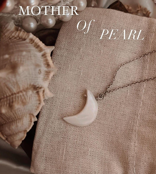 Mother of Pearl Moon Crystal Necklace
