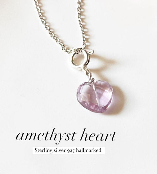 Amethyst Heart Crystal Charm