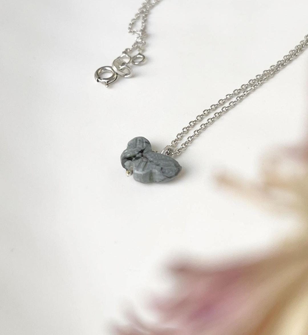 Butterfly Crystal Pendant with Black Jasper 