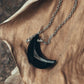 Black Onyx Crescent Moon Necklace for Protection 