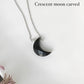 Crescent Moon Black Onyx Crystal Pendant 