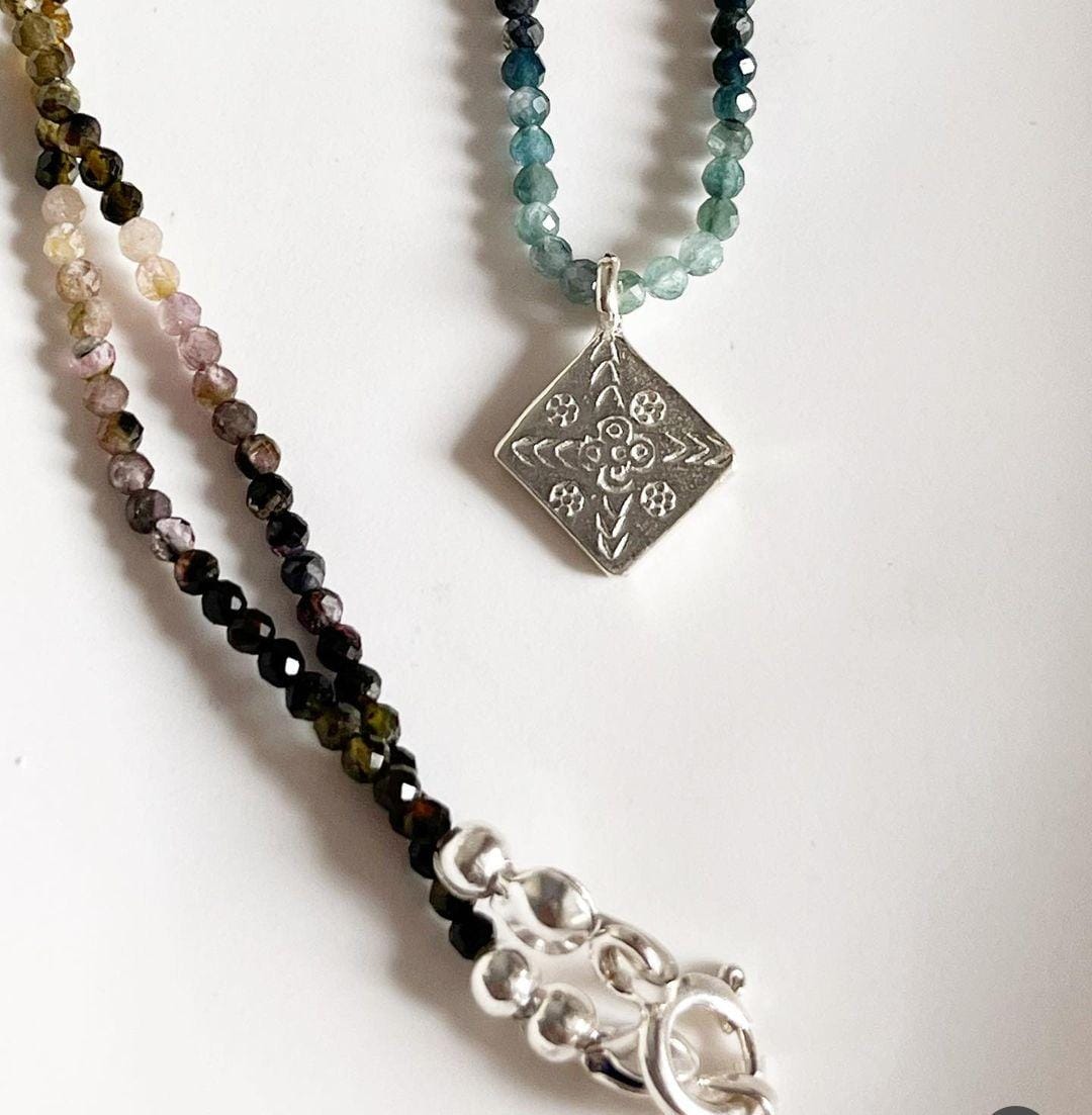 Multi Tourmaline Crystal Necklace for Balance and Healing Bohemian 