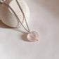 Natural Rose Quartz Heart Crystal Necklace