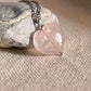 Rose Quartz Heart Gemstone Necklace 