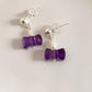 Elegant Amethyst and Pearl Crystal Bow Earrings