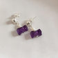 Amethyst and Pearl Bow Earrings 