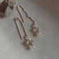  Elegant Grey Moonstone Heart Crystal Earrings with Pearls