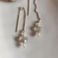 Grey Moonstone Heart with Pearl Charm Crystal Earring