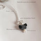Black jasper butterfly, Pearl, Grey Moonstone heart crystal Necklace