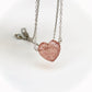Strawberry Quartz Heart Crystal Pendant Necklace 