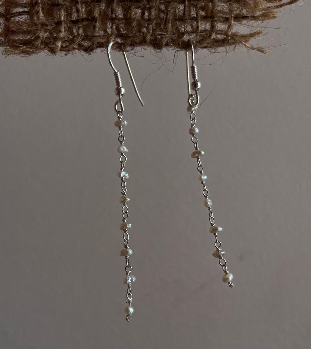 Handcrafted Silver Earrings with Fresh Water Pearls