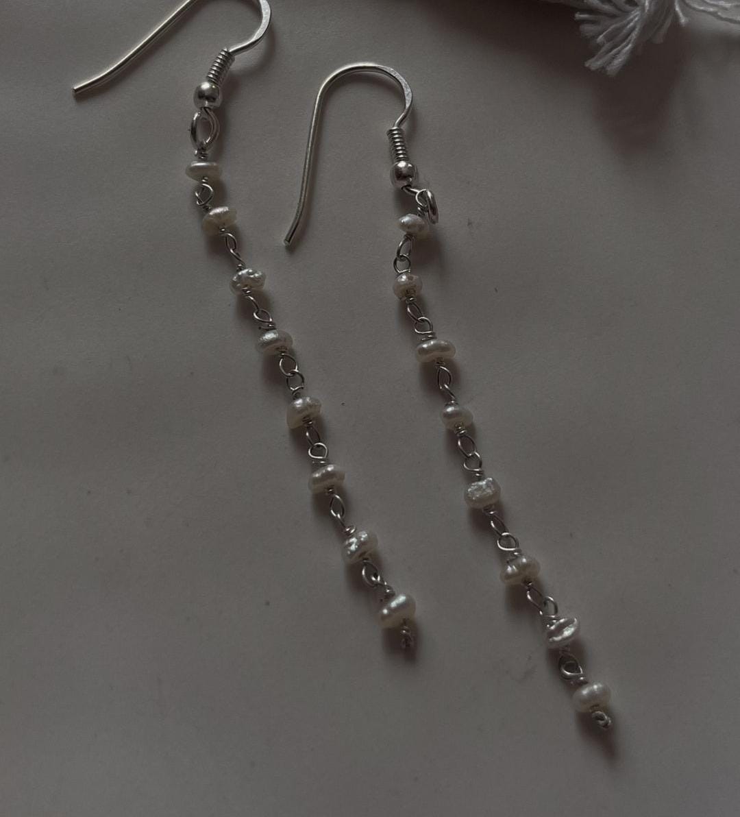 Handmade Fresh Water Pearl Silver Earrings