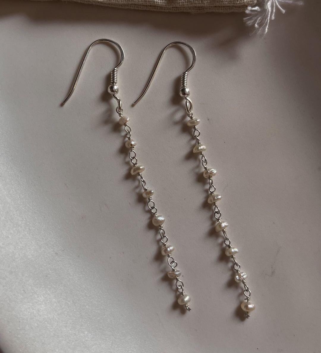 Fresh Water Pearl Silver Earrings 