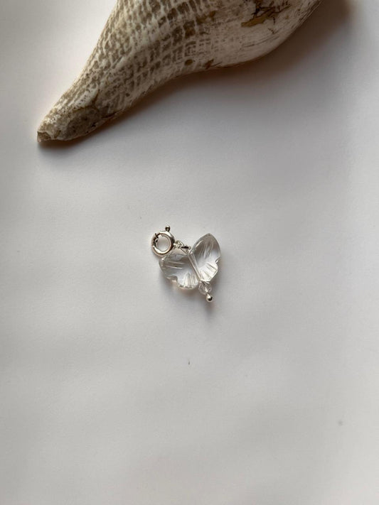 Clear Quartz Butterfly Crystal Charm