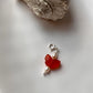 Carnelian Butterfly Crystal Charm with Pearl Embellishment