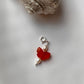 Elegant Carnelian Butterfly with Pearl Crystal Pendant