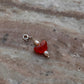Carnelian Butterfly Charm with Crystal and Pearl Accents