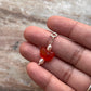 Carnelian Butterfly and Pearl Crystal Charm for Jewelry