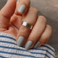 Plain Rectangular Silver Ring for Mid or Little Finger