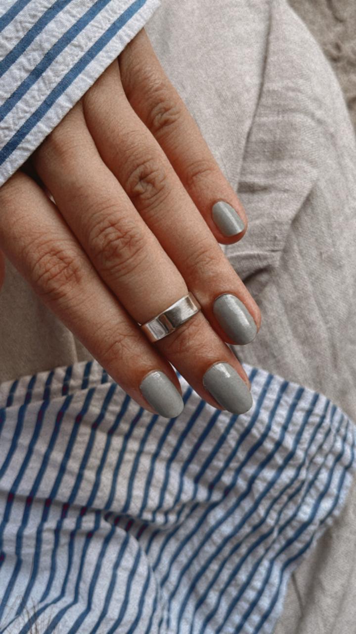 Simple Rectangular Adjustable Ring in Sterling Silver