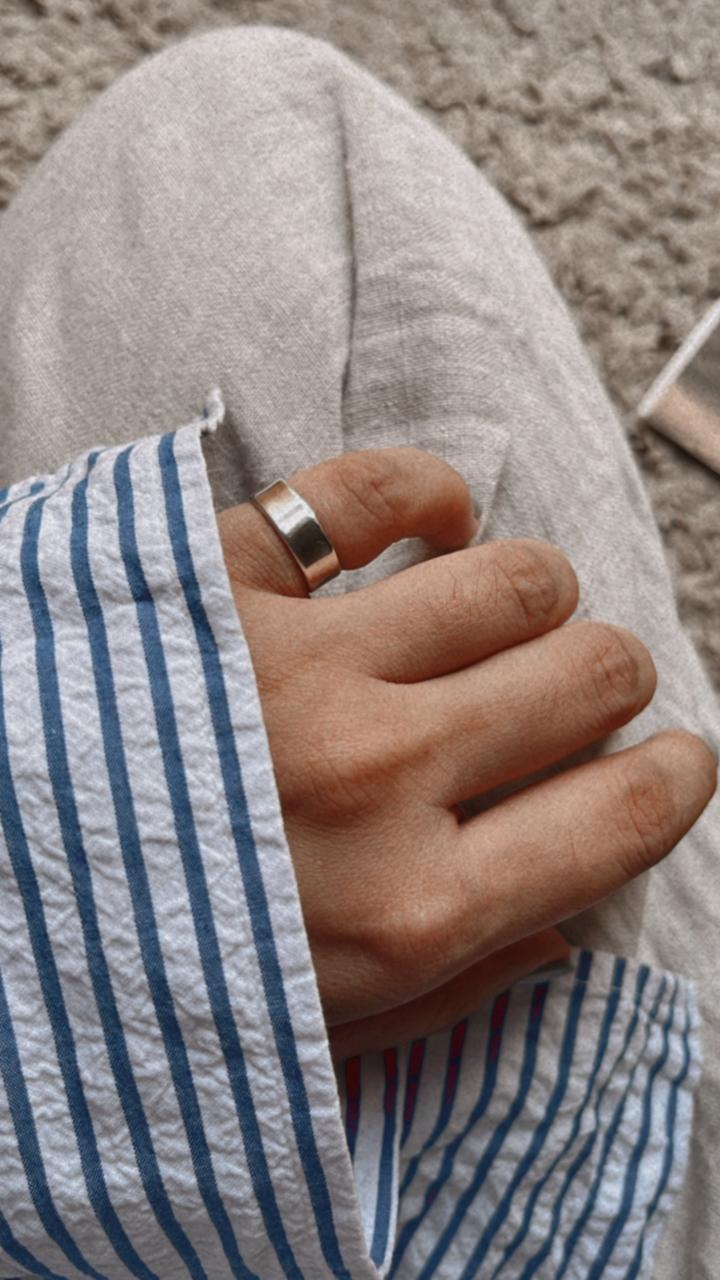 Sterling Silver Rectangular Adjustable Ring for Mid Little Finger