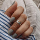 Wavy adjustable silver ring for mid or little finger