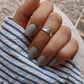 Elegant wavy design silver ring for mid or little finger