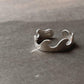 Sterling silver wavy ring for mid or little finger