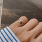 Contemporary double stack silver ring with adjustable band for a perfect fit