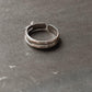 Elegant double stack silver ring with adjustable fit for mid or little finger
