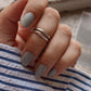 Stylish double stack silver ring for mid or little finger with smooth finish