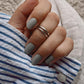 Sleek double stack adjustable silver ring designed for mid or little finger