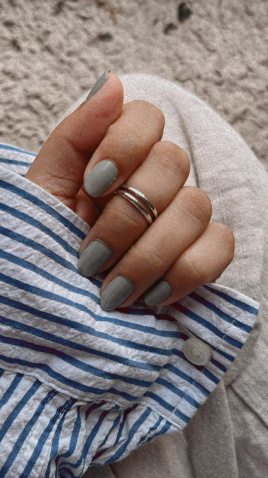 Sleek double stack adjustable silver ring designed for mid or little finger