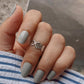 Flower Design Silver Ring for Middle or Little Finger
