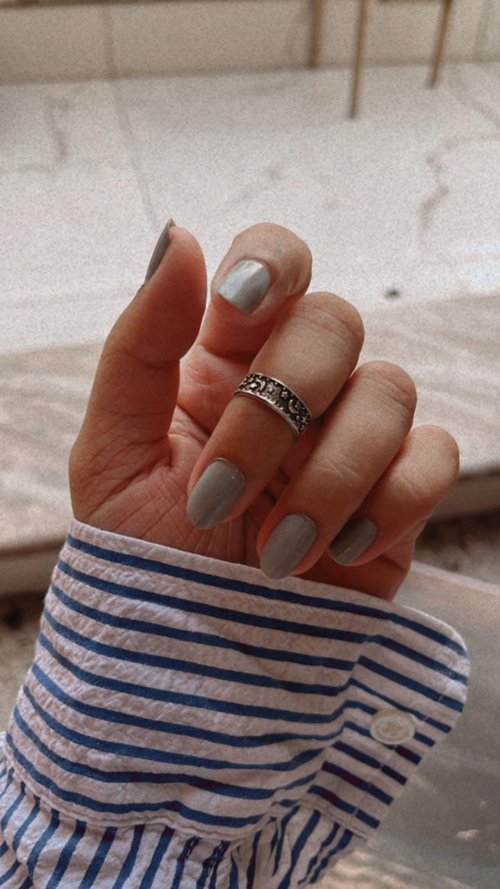 Trendy star moon design silver ring for little finger
