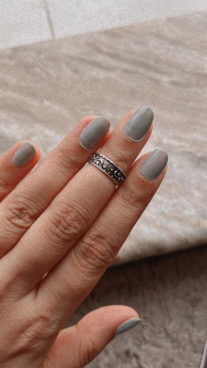 Star Moon mid little finger sterling silver ring