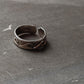 Sterling silver wave ring for mid or little finger