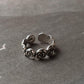 Sterling silver adjustable ring with rose design for mid or little finger