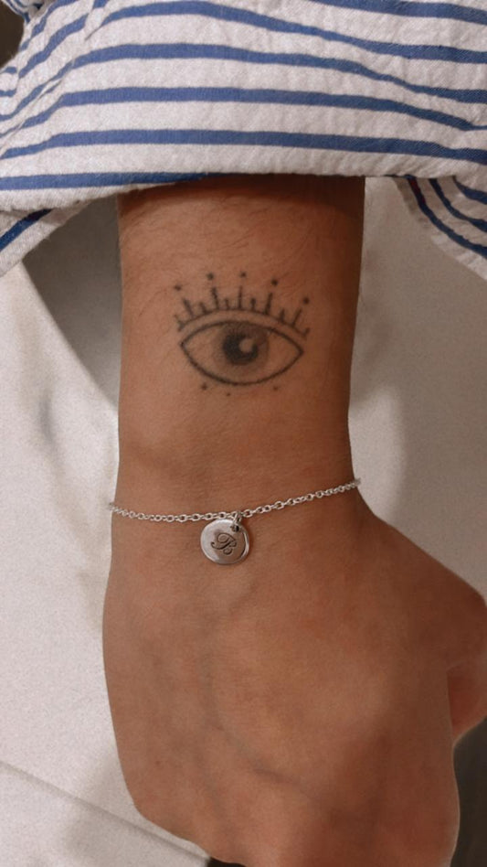 Sleek Initial Silver Bracelet for Men and Women