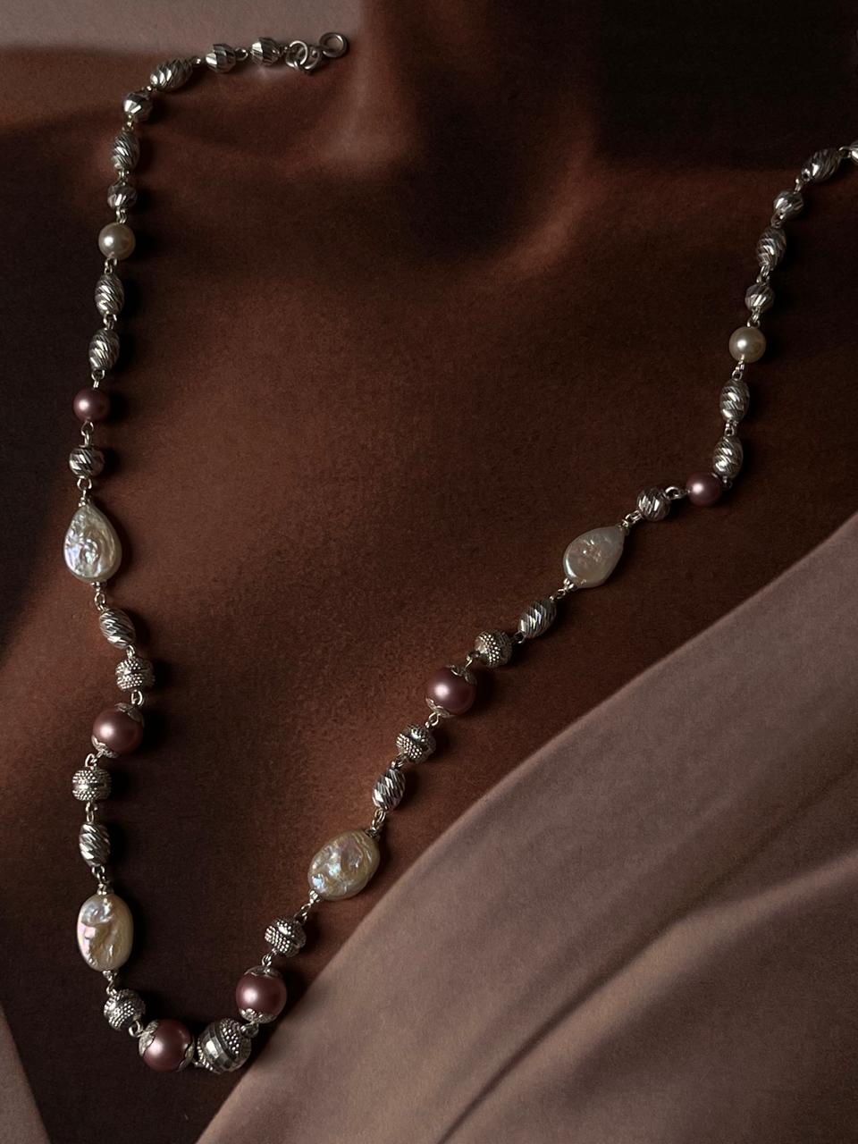 Elegant Fresh Water Pearl Silver 925 Necklace