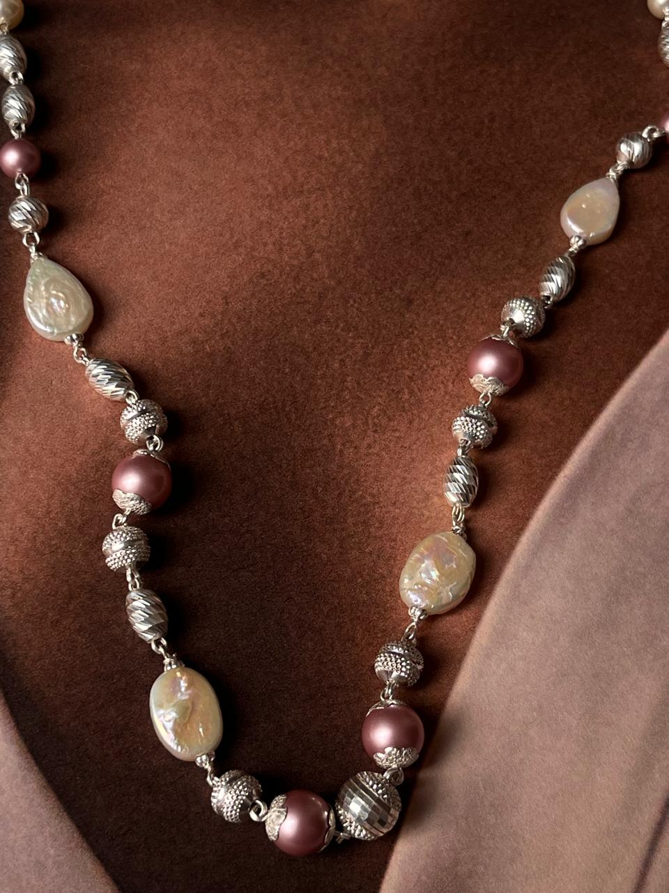 Fresh Water Pearls Sterling Silver 925 Necklace