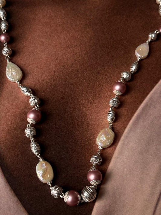 Fresh Water Pearls Sterling Silver 925 Necklace