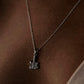 Guitar 3 shaped pendant necklace in sterling silver