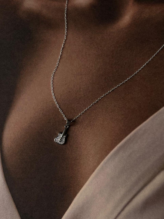 Sterling silver guitar 2 pendant necklace