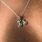 Close-up of cycle 2 pendant in fine sterling silver