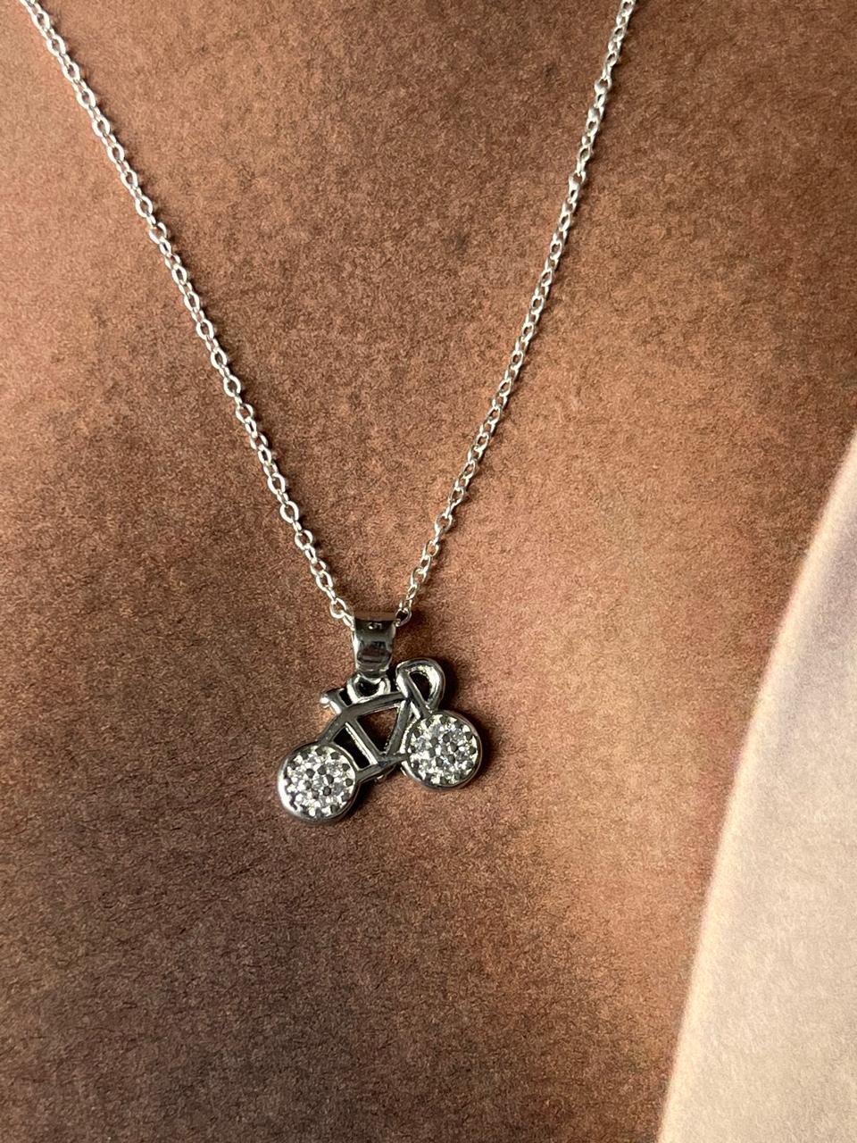 Elegant Cycle 1 silver necklace with intricate design