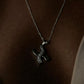 Minimalist X pendant necklace in sterling silver