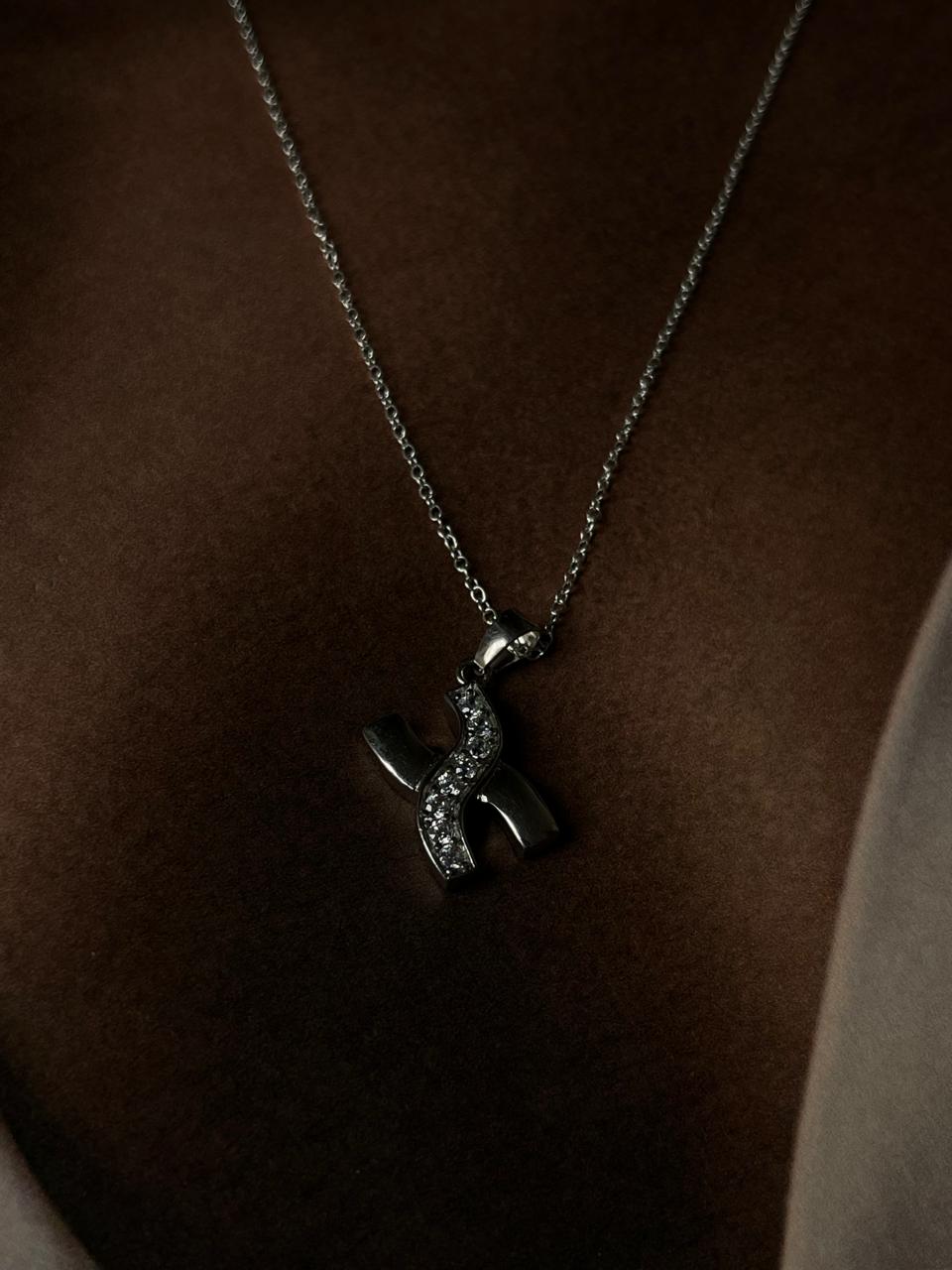 Minimalist X pendant necklace in sterling silver