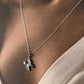 Sleek X design sterling silver necklace